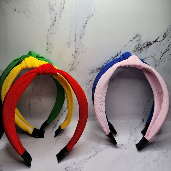 5 Piece Bundle Turban Style Colorful Knotted Headbands. Fits All Hair Types. NWT - Picture 6 of 8